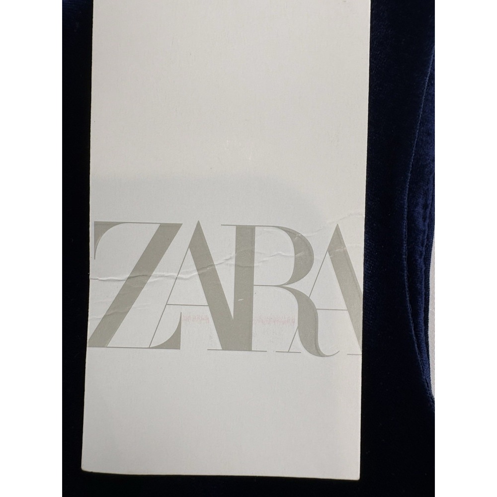 NWT ZARA Blue Velvet Mini Dress. Women's Size Large Homecoming Wedding - Picture 6 of 16